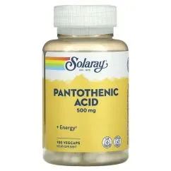 Вітаміни та мінерали Solaray Pantothenic Acid 500 mg 100 veg caps (076280043808)