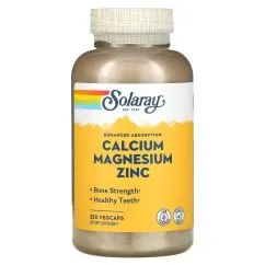 Витамины и минералы Solaray Calcium Magnesium Zinc 100 veg caps (076280045604)