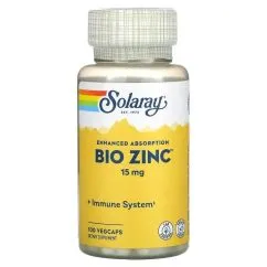 Витамины и минералы Solaray Bio Zinc 15 mg 100 капс (076280047059)