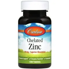 Вітаміни та мінерали Carlson Labs Chelated Zinc 30 mg 250 tabs (088395057724)