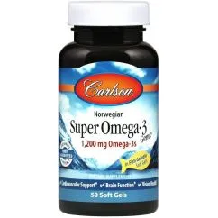 Вітаміни та мінерали Carlson Labs Super Omega 3 1200 mg Omega-3s 50 soft gels (088395153006)
