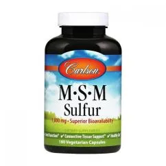 Натуральна добавка Carlson Labs MSM Sulfur 1000 мг 180 капсул (18031-01)