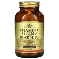 Вітаміни та мінерали Solgar Vitamin C 1500 mg with Rose Hips 90 tabs (033984024205)