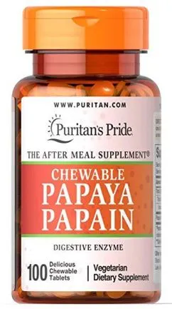 Натуральная добавка Puritan's Pride Papaya Papain 100 таб (07308-01)