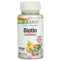 Витамины и минералы Solaray Biotin 5,000 mcg 60 lozenges (076280435450)
