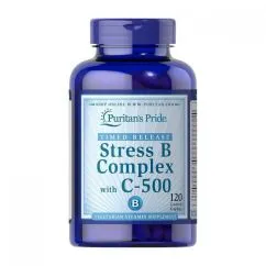 Витамины и минералы Puritan's Pride Stress B Complex with C-500 Timed Release 120 caplets (18931-01)