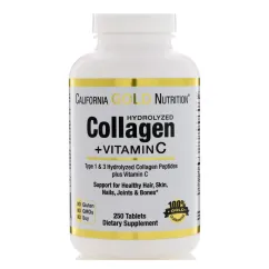 Вітаміни та мінерали California Gold Nutrition Collagen Hydrolyzed + Vitamin C 250 tab (898220011780)
