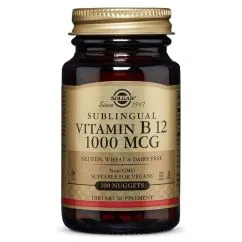 Вітаміни та мінерали Solgar Sublingual Vitamin B 12 1000 mcg 100 nuggets (033984032293)