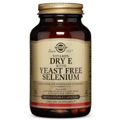 Вітаміни та мінерали Solgar Dry Vitamin E with Yeast Free Selenium 100 veg caps (033984033511)