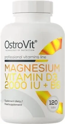 Вітаміни та мінерали OstroVit Magnesium + Vitamin D3 + B6 120 tab (5903933912493)