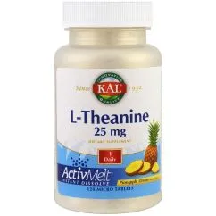 Амінокислота KAL L-Theanine 25 mg pineapple dream 120 micro tabs (021245407577)
