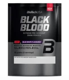 Передтренувальний комплекс Biotech Black Blood Caf+ 15 г blue grape (21544-01)