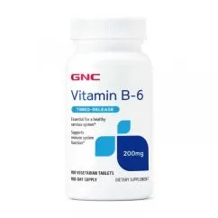 Витамины и минералы GNC Vitamin B-6 Timed-Release 200 mg 100 veg tab (19310-01)
