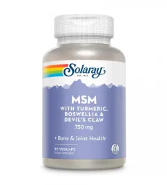 Натуральна добавка Solaray MSM 750 мг 90 капсул (20192-01)