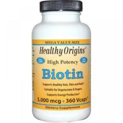 Витамины и минералы Healthy Origins Biotin 5,000 mcg 360 vcaps (20522-01)