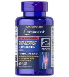 Натуральна добавка Puritan's Pride Triple Strength Glucosamine & Chondroitin with MSM 60 капсул (09254-01)