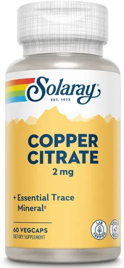 Витамины и минералы Solaray Copper Citrate 2 mg 60 veg caps (076280045963)