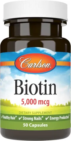 Вітаміни та мінерали Carlson Labs Biotin 5000 mcg 50 caps (088395249105)