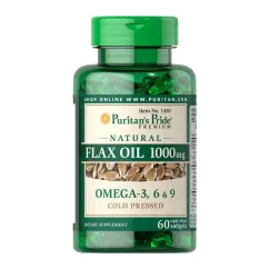 Натуральна добавка Puritan's Pride Flax Oil 1000 mg Omega 3-6-9 60 капсул (08976-01)