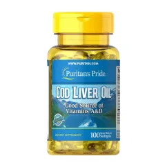 Вітаміни та мінерали Puritan's Pride Cod Liver Oil vitamins A&D 100 softgels (19214-01)