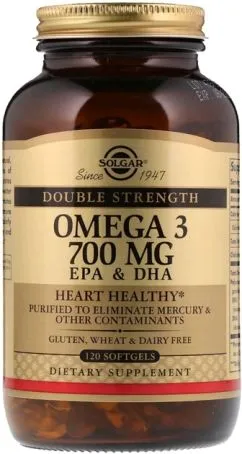Витамины и минералы Solgar Omega 3 700 mg EPA & DHA 120 softgels (033984020535)