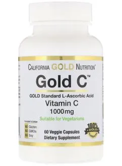 Вітаміни та мінерали California Gold Nutrition Gold C Vitamin C 1000 mg 60 veg caps (898220009312)