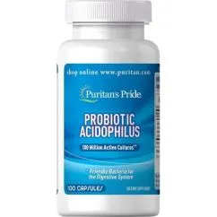 Пробіотик Puritan's Pride Probiotic Acidophilus 100 капсул (09259-01)