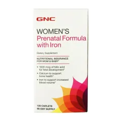 Витамины и минералы GNC Women`s Prenatal Formula with Iron 120 caplets (18181-01)