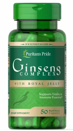 Натуральна добавка Puritan's Pride Ginseng Complex with Royal Jelly 50 капсул (19248-01)