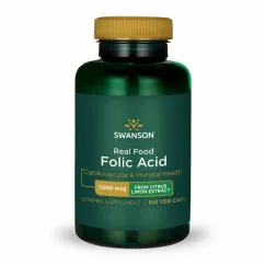 Витамины и минералы Swanson Real Food Folic Acid 1000 mcg 100 veg caps (087614210414)