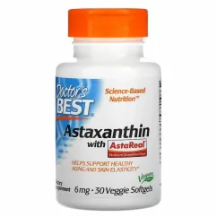 Натуральная добавка Doctor's Best Astaxanthin with Asta Real 6 mg 30 капсул (20296-01)