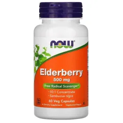 Натуральная добавка Now Foods Elderberry 500 mg 60 капсул (20119-01)
