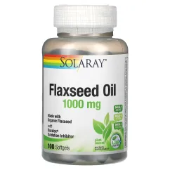 Натуральна добавка Solaray Flaxseed Oil 1000 mg 100 капсул (20473-01)