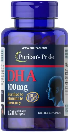 Натуральна добавка Puritan's Pride DHA 100 mg 120 капсул (09188-01)