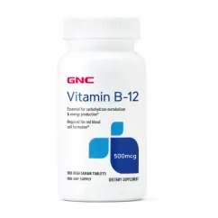 Витамины и минералы GNC Vitamin B-12 500 mcg 100 veg tabs (01143-01)