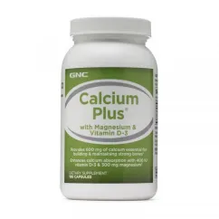 Вітаміни та мінерали GNC Calcium Plus 1000 with Magnesium & Vitamin D-3 90 caps (02071-01)