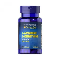 Амінокислота Puritan's Pride L-Arginine L-Ornithine complex 60 caps (07117-01)