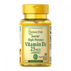 Витамины и минералы Puritan's Pride Vitamin D3 25 mcg (1000 IU) 30 softgels (10203-01)