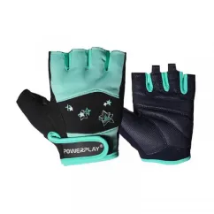 Рукавички для тренувань PowerPlay Womans Fitness Gloves Black-Green 3492/XS size (20937-01)