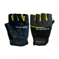 Перчатки для тренировок PowerPlay Fitness Gloves Black-Yellow/L size (20938-01)