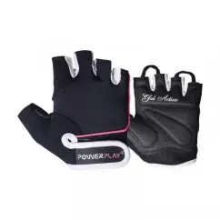 Перчатки для тренировок PowerPlay Womans Fitness Gloves Black-Pink 1750/S size (20944-01)