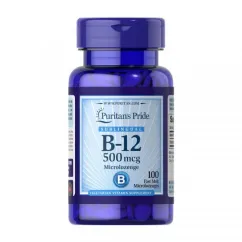 Витамины и минералы Puritan's Pride Vitamin B-12 500 mcg 100 microlozenges (22406-01)