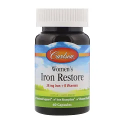 Витамины и минералы Carlson Labs Women's Iron Restore 28 mg Iron + B Vitamins 60 caps (088395435102)